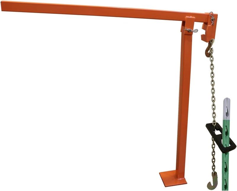 LOADSECRTOOL T Post Puller Fence Post Puller Heavy Duty Fence Post Puller with 47" Lifting Chain & T Post Puller Plate Puller T Post Puller for Round Fence Posts T Stakes Sign Post & Tree Stump - Image 1